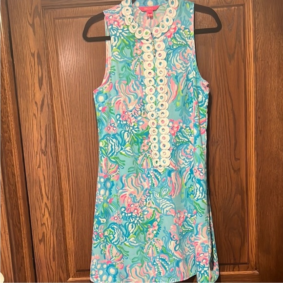 Lilly Pulitzer Dresses & Skirts - Lilly Pulitzer Blue and Pink Mini Dress-size 10